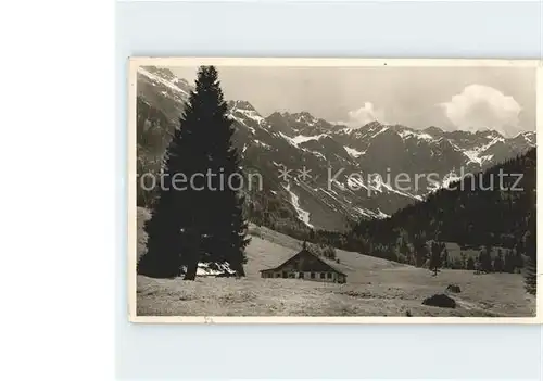 Allgaeu Region Partie im Retterschwangtal Alpe Stelle mit Nebelhornkette Kat. Kempten (Allgaeu)