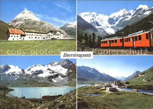 Berninapass Lago Bianco Ospizio Bernina Berninagruppe Bergbahn Kat. 