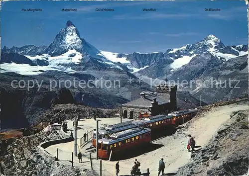 Zermatt VS Station Gornergrat Matterhorn Dt Blanche  Kat. Zermatt