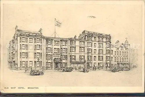 Brighton East Sussex Old Ship Hotel Zeichnung / Brighton East Sussex /