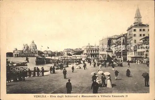 Venezia Venedig Riva degli Schiavoni e Monumento a Vittorio Emanuele II Kat. 