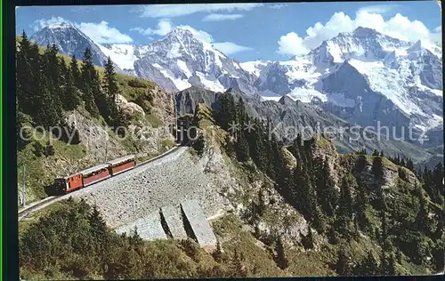 Schynige Platte Bahn Eiger Moench Jungfrau Berner Alpen Kat. Eisenbahn