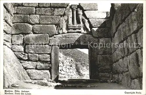 Mycenes Mykene Porte des Lions Antike Staette Kat. Griechenland