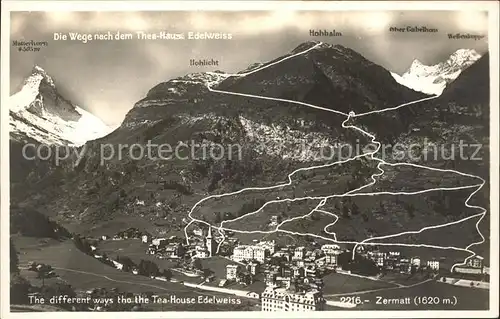 Zermatt VS Wege zum Thee Haus Edelweiss Kat. Zermatt