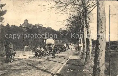 Dun Maas Pferdekutschen Soldaten Militaer Eisenbahn  Kat. Dun sur Meuse