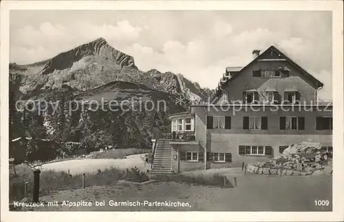 Kreuzeck mit Alpspitze Wettersteingebirge Berghotel Kat. Garmisch Partenkirchen