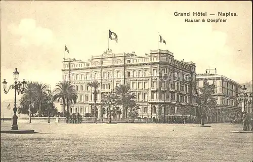 Naples Neapel Grand Hotel Hauser & Doepfner Flagge Kat. Napoli