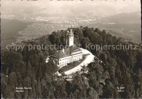 Baden Baden Merkur Fliegeraufnahme Kat. Baden Baden