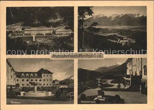 Hochzirl Zirl Sanatorium Terrasse Brunnen Damenterrasse Kat. Zirl