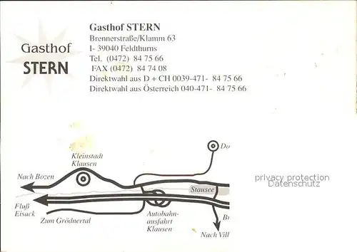 Feldthurns Gasthaus Stern Kat. Feldthurns Eisacktal