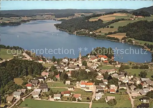 Mattsee Salzburg mit Niedertrumersee Fliegeraufnahme Kat. Mattsee