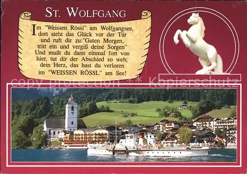 St Wolfgang Wolfgangsee Kirche Weisses Roessl Ausflugsschiff Kat. St. Wolfgang im Salzkammergut