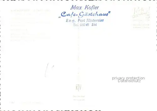 Eng Karwendel Max Kofler Gaestehaus Kat. Schwaz
