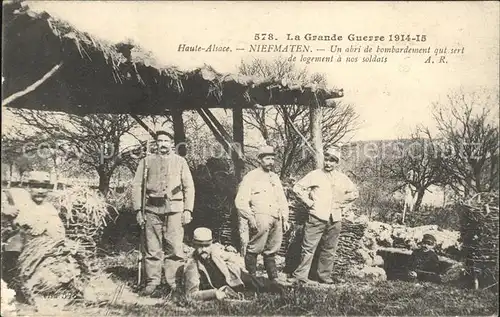 Alsace Elsass La Grande Guerre Niefmaten un abri de bombardement qut sert de logement a nos soldats Kat. Epinal