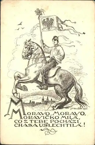 Vydala Domovina Moravo Moravicko Mila Chasa Uslechtila Kuenstlerkarte Pferd Kat. Tschechische Republik