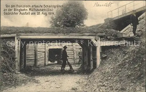 Muehlhausen Elsass Von den Franzosen erbaute Schanzgraeben Ringbahn Kat. Mulhouse