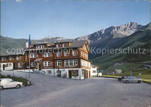 Malbun Alpenhotel Malbun mit Sareiserjoch und Augstenberg Kat. Triesenberg Liechtenstein