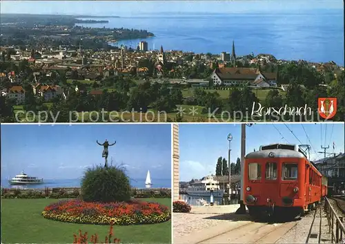 Rorschach Bodensee Panorama Blumenbeet Park Eisenbahn Kat. Rorschach