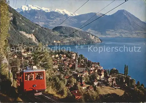Vitznau mit Rigibahn und Nidwalder Alpen / Vitznau /Bz. Luzern