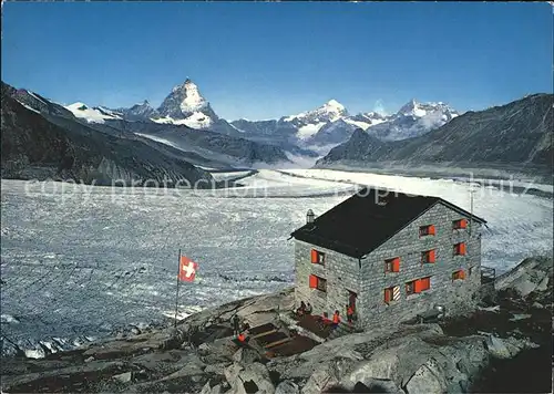 Monte Rosa Huette Zermatt Matterhorn Gornergletscher Dt. Blanceh Kat. Zermatt