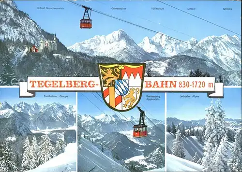 Tegelberg Tegelbergbahn Schloss Neuschwanstein Alpenpanorama Kat. Schwangau
