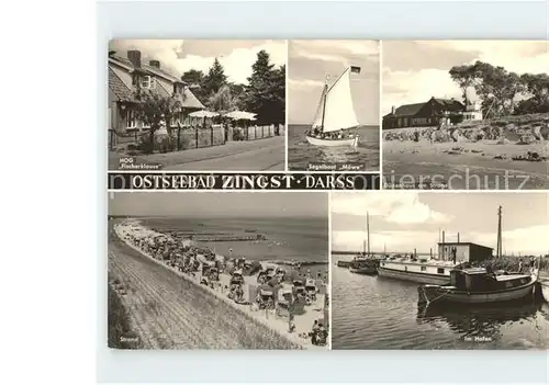 Zingst Ostseebad HOG Fischerklause Strand Hafen Segelboot Moewe / Zingst Darss /Nordvorpommern LKR