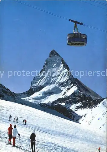 Zermatt VS Luftseilbahn Furgg Matterhorn Wintersportplatz Walliser Alpen Kat. Zermatt