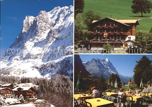 Grindelwald Hotel Restaurant Bluemlisalp Terrasse Kat. Grindelwald