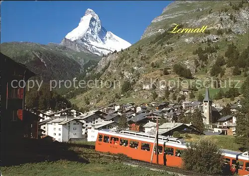 Zermatt VS Gornergratbahn mit Matterhorn Kat. Zermatt