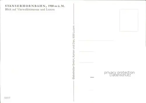 Stanserhornbahn mit Vierwaldstaettersee und Luzern Kat. Eisenbahn