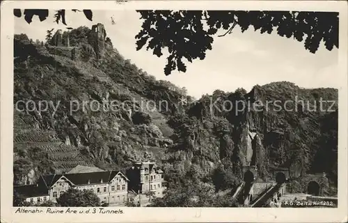 Foto Zeitz F.G. Nr. 1382 Altenahr Ruine Are Drei Tunnels  Kat. Berchtesgaden