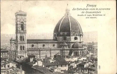 Firenze Toscana La Cattedrale vista in panorama Orsanmichele Kat. Firenze
