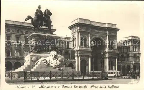 Milano Monumento Vittorio Emanuele Arco della Galleria Kat. Italien