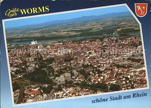 Worms Rhein Fliegeraufnahme Kat. Worms