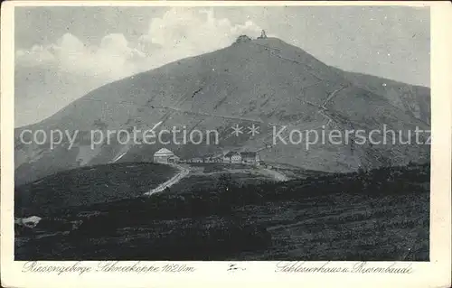 Riesengebirge Schneekoppe Schlesierhaus und Riesenbaude Kat. Tschechische Republik