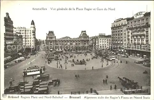 Bruxelles Bruessel Gare du Nord et Place Rogier Kat. 