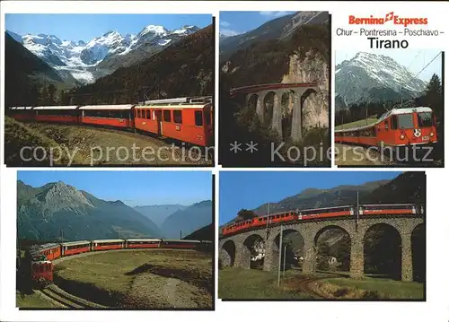 Rhaetische Bahn Bernina Express Morteratsch Landwasser Viadukt Alp Gruem Brusio Kat. Eisenbahn