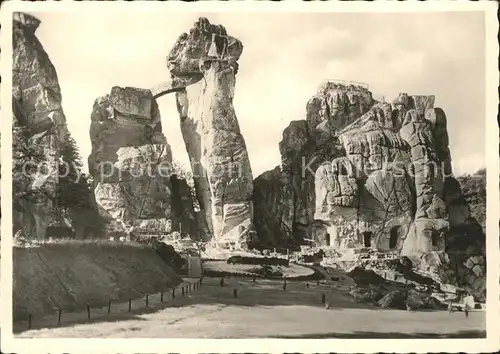 Teutoburgerwald Externsteine Vorderansicht Kat. Detmold