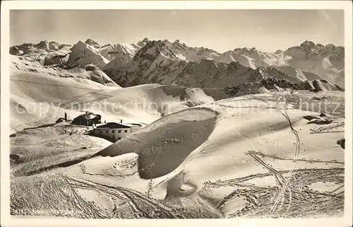 Nebelhorn Marchspitze Biberkopf Edmund Probst Haus Bergstation Wintersportplatz Alpenpanorama Kat. Oberstdorf