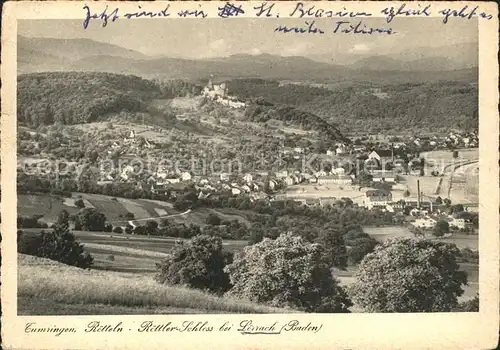 Roetteln Roettelweiler Panorama mit Roettler Schloss Kat. Loerrach