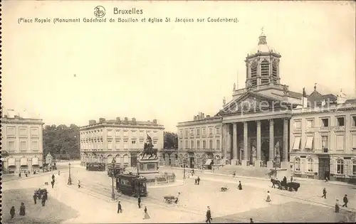 Bruxelles Bruessel Place Royale Monument Godefroid de Bouillon Eglise St Jacques Kat. 