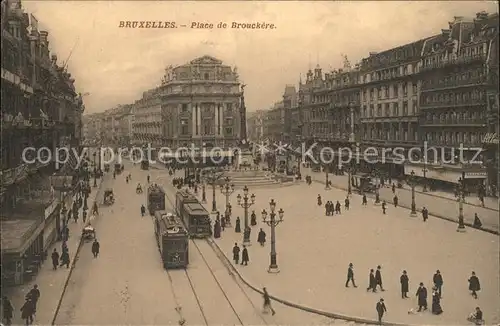 Bruxelles Bruessel Place de Brouckere Monument Anspach Tram Kat. 