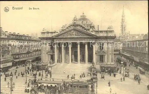 Bruxelles Bruessel De Beurs La Bourse Tram Kat. 