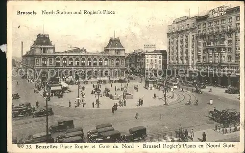 Bruxelles Bruessel Gare du Nord et Place Rogier Kat. 