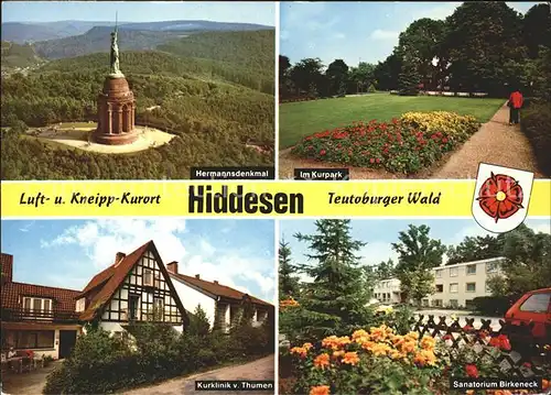 Hiddesen Kneippkurort Teutoburger Wald Kurpark Sanatorium Kurklinik Hermannsdenkmal Kat. Detmold