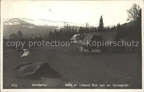 Schreiberhau Niederschlesien partie am Leiterweg mit Schneegruben Kat. 