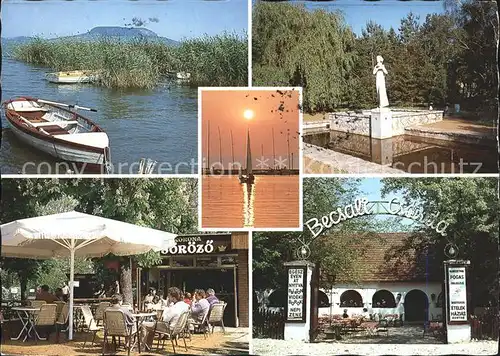 Boglarlelle Balatonlelle Becsali Csarda Boot Brunnen Cafe  /  /Somogy