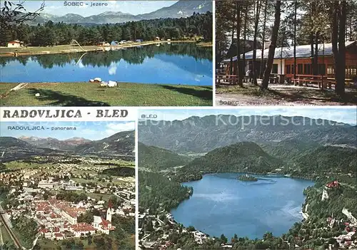 Bled Dadovljica Fliegeraufnahme See Camping