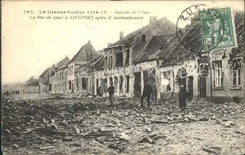 Nieuport Ville Rue du Quai apres le bombardement Grande Guerre Bataille de l Yser 1. Weltkrieg Kat. 