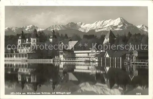 Velden Woerthersee Schloss mit Mittagskogel /  /